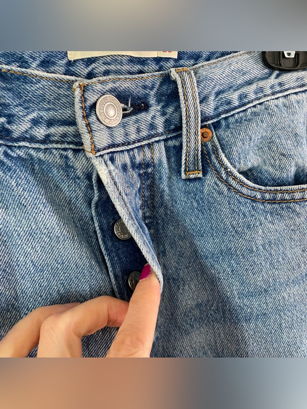 Levi’s Wedgie Premium Custom Jeans Waist 26 Womens Size 2 XS Levis Upcycled OOAK - Picture 11 of 16